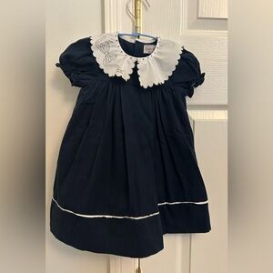 Navy Dress with White Collar